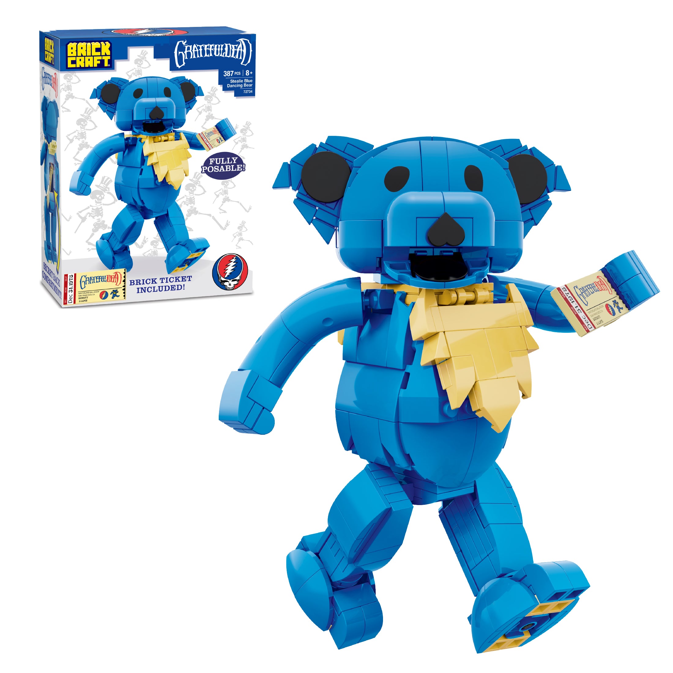 Grateful Dead Dancing Bear Building Set | Brickcraft – 387 Pieces