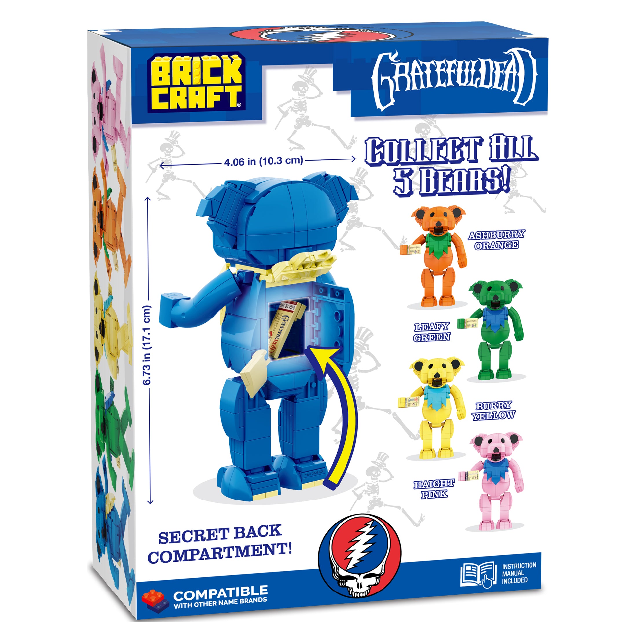 Grateful Dead Dancing Bear Building Set | Brickcraft – 387 Pieces