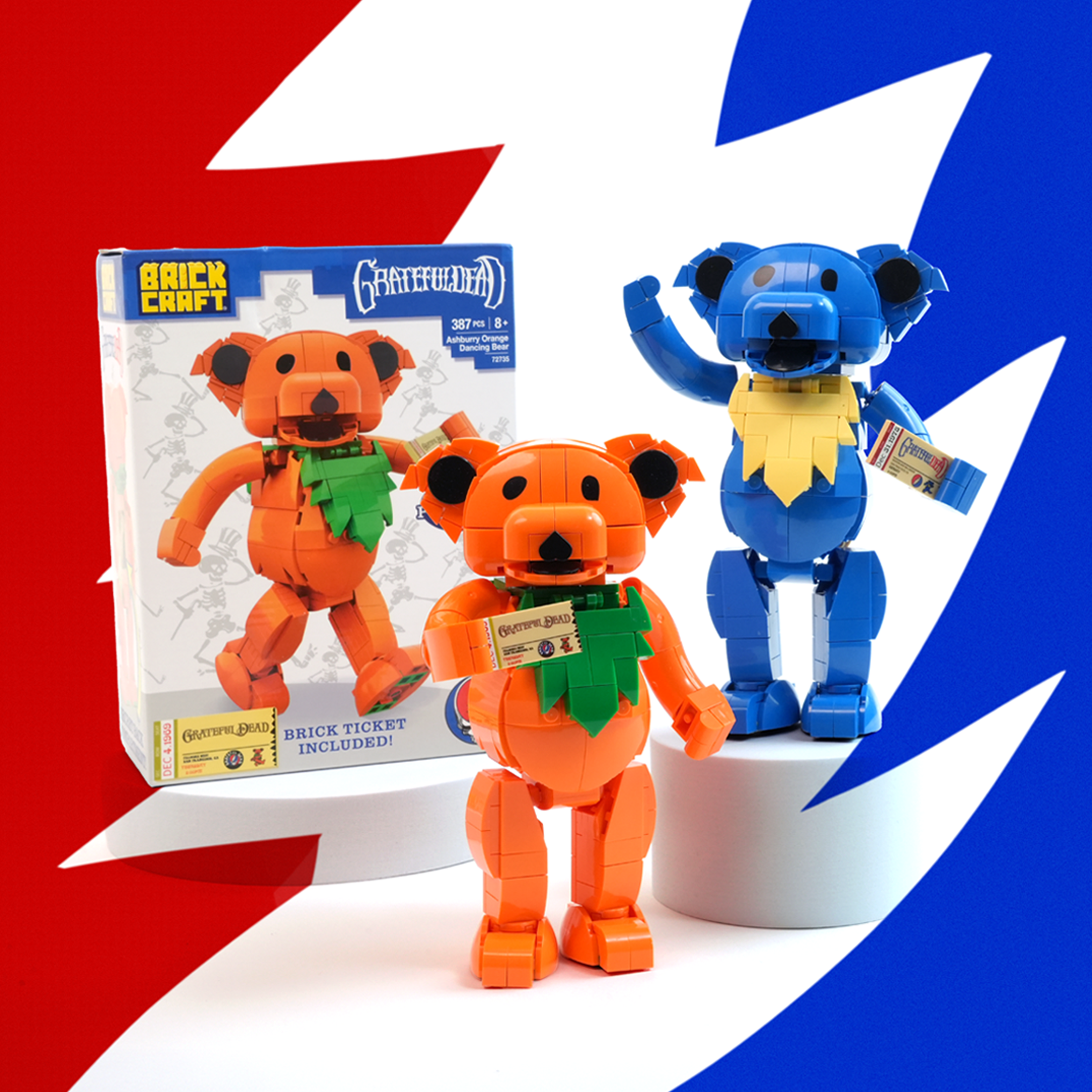Grateful Dead Dancing Bear Building Set | Brickcraft – 387 Pieces Grateful Dead Dancing Bear Building Set | Brickcraft – 387 Pieces