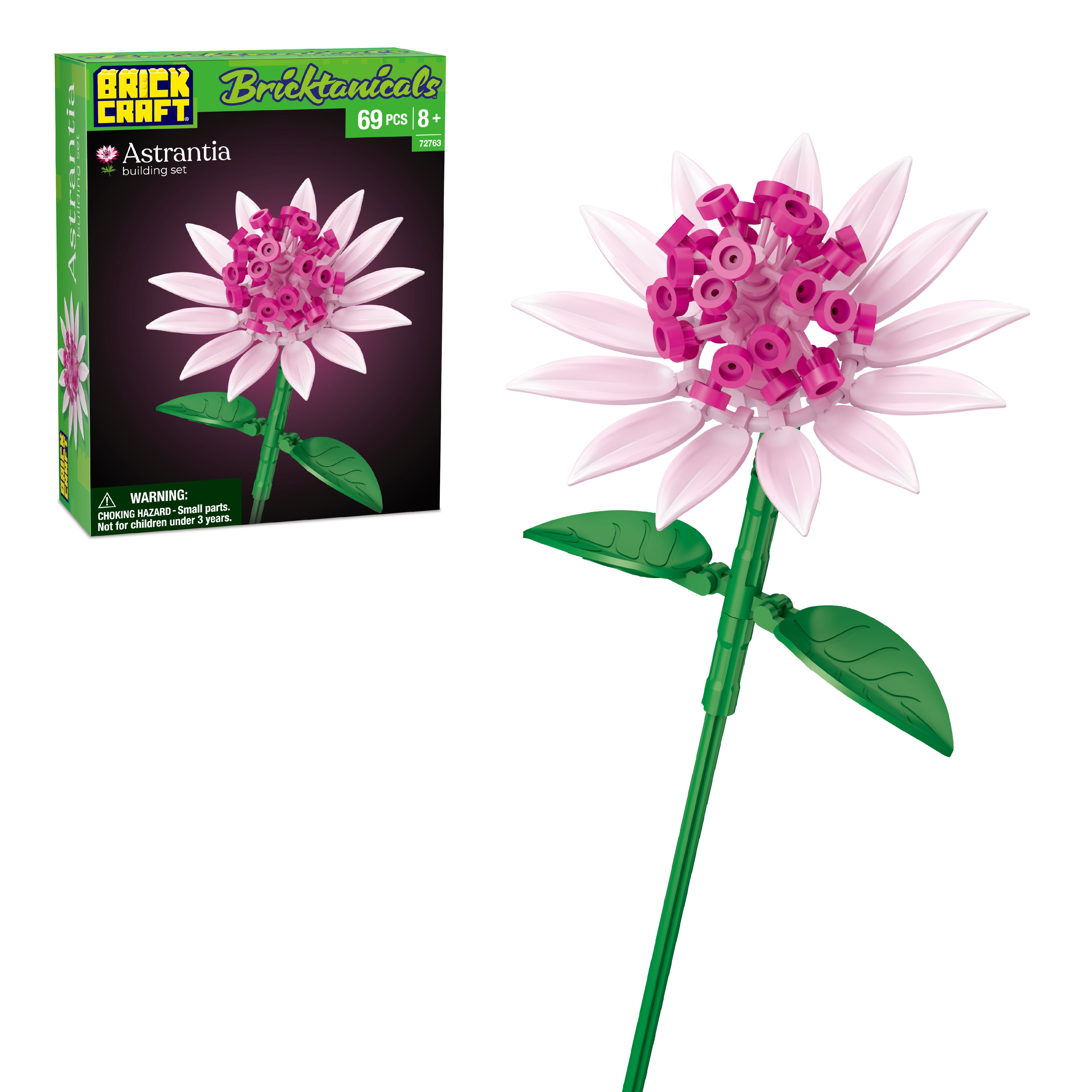 Brickcraft Bricktanicals Astrantia Brick Building Set - 69 Pieces