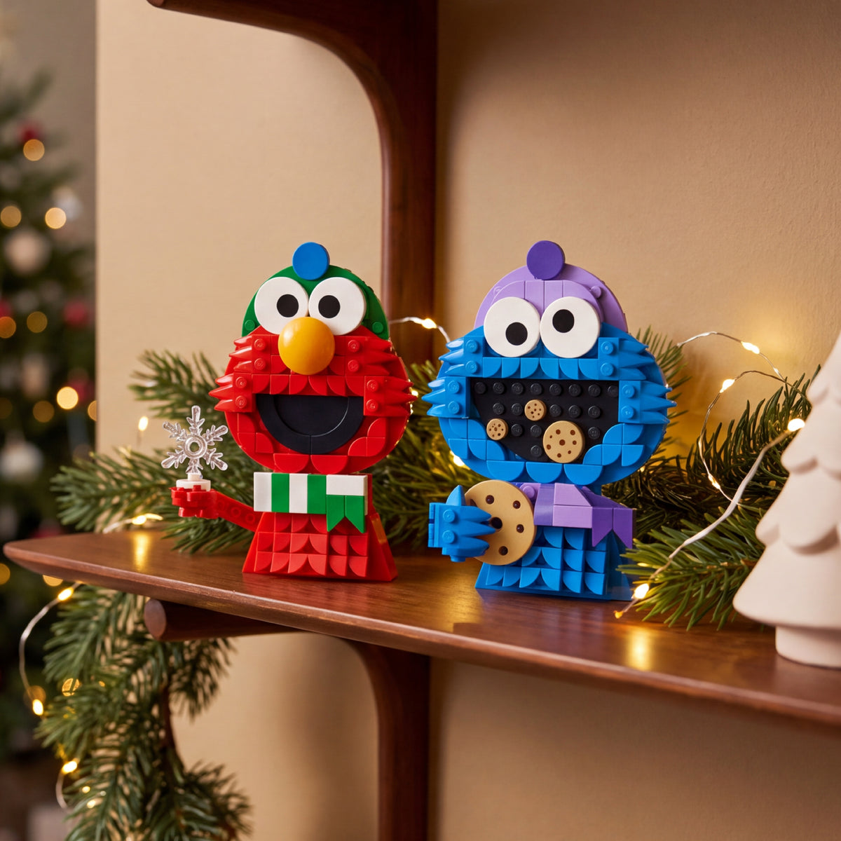 2 Pack Cookie and Elmo Decorations