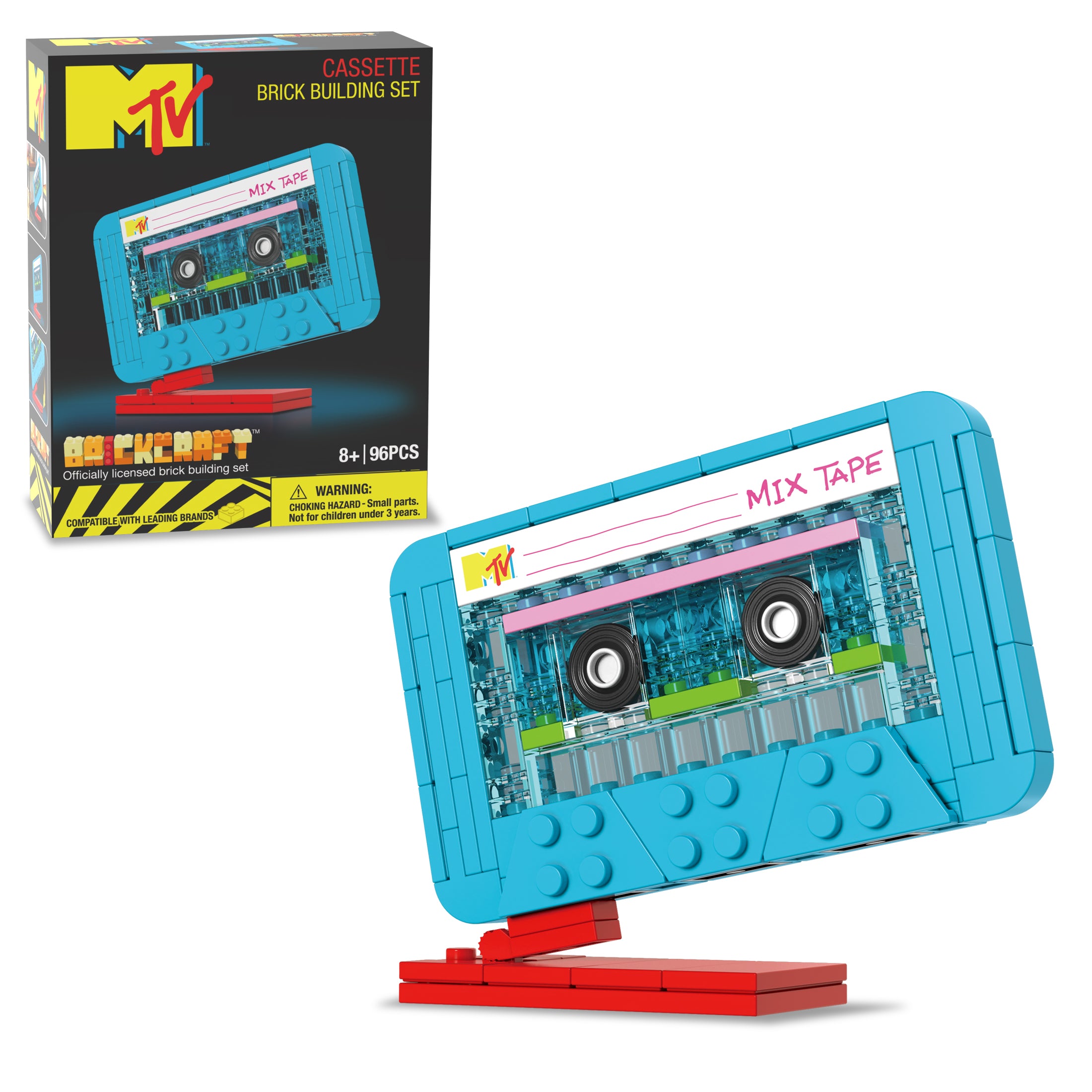 Brickcraft x MTV Cassette Brick Building Set – 96 Piece Kit
