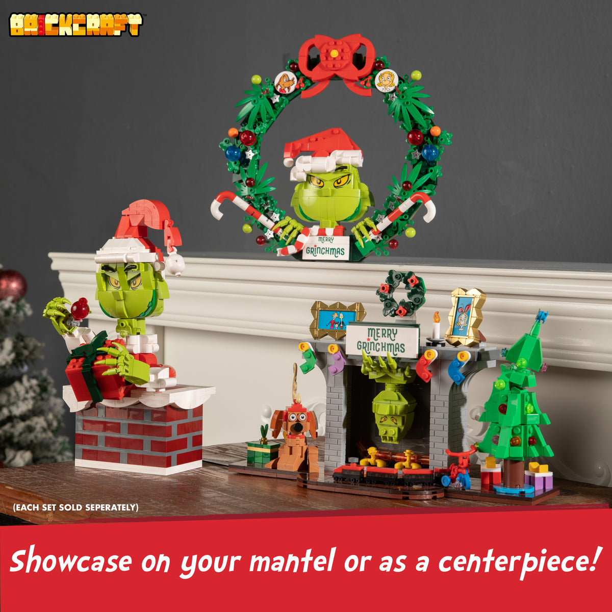 Grinch in Fireplace