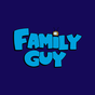 Family Guy logo with blue text and a small TV icon on a dark blue background