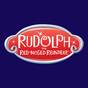 Logo of Rudolph the Red-Nosed Reindeer on a dark blue background