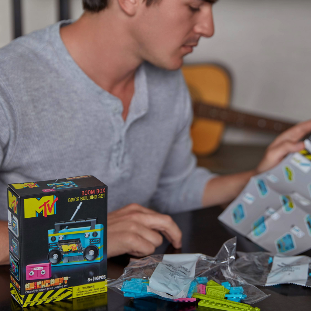 Brickcraft x MTV Boom Box Brick Building Set – 96 Piece Kit Brickcraft x MTV Boom Box Brick Building Set – 96 Piece Kit