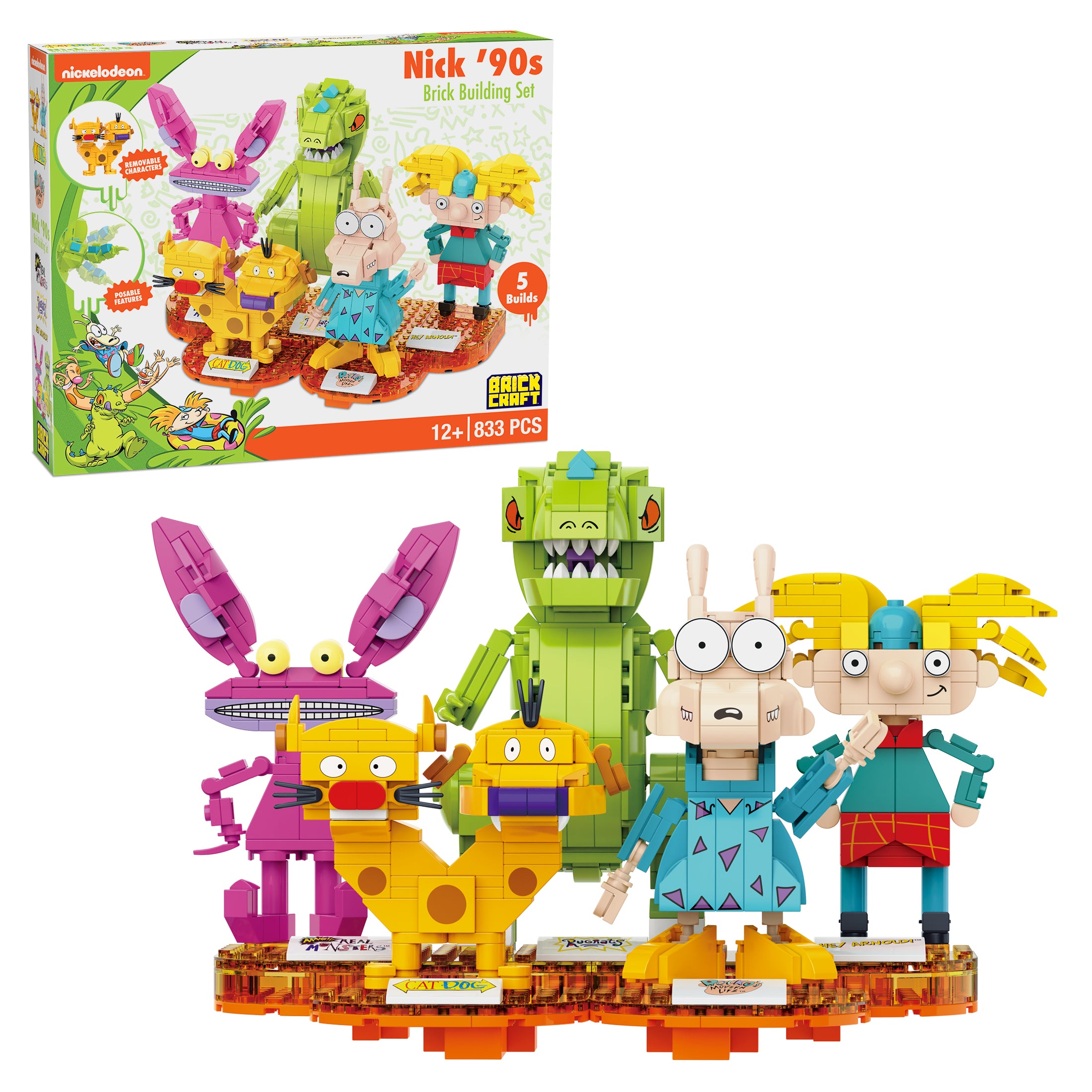 ポール・パルニック cartoon art レプリカ IDEAS 新品 Brickcraft x Nickelodeon - Nick 90's Brick Building Set – 833 Pieces