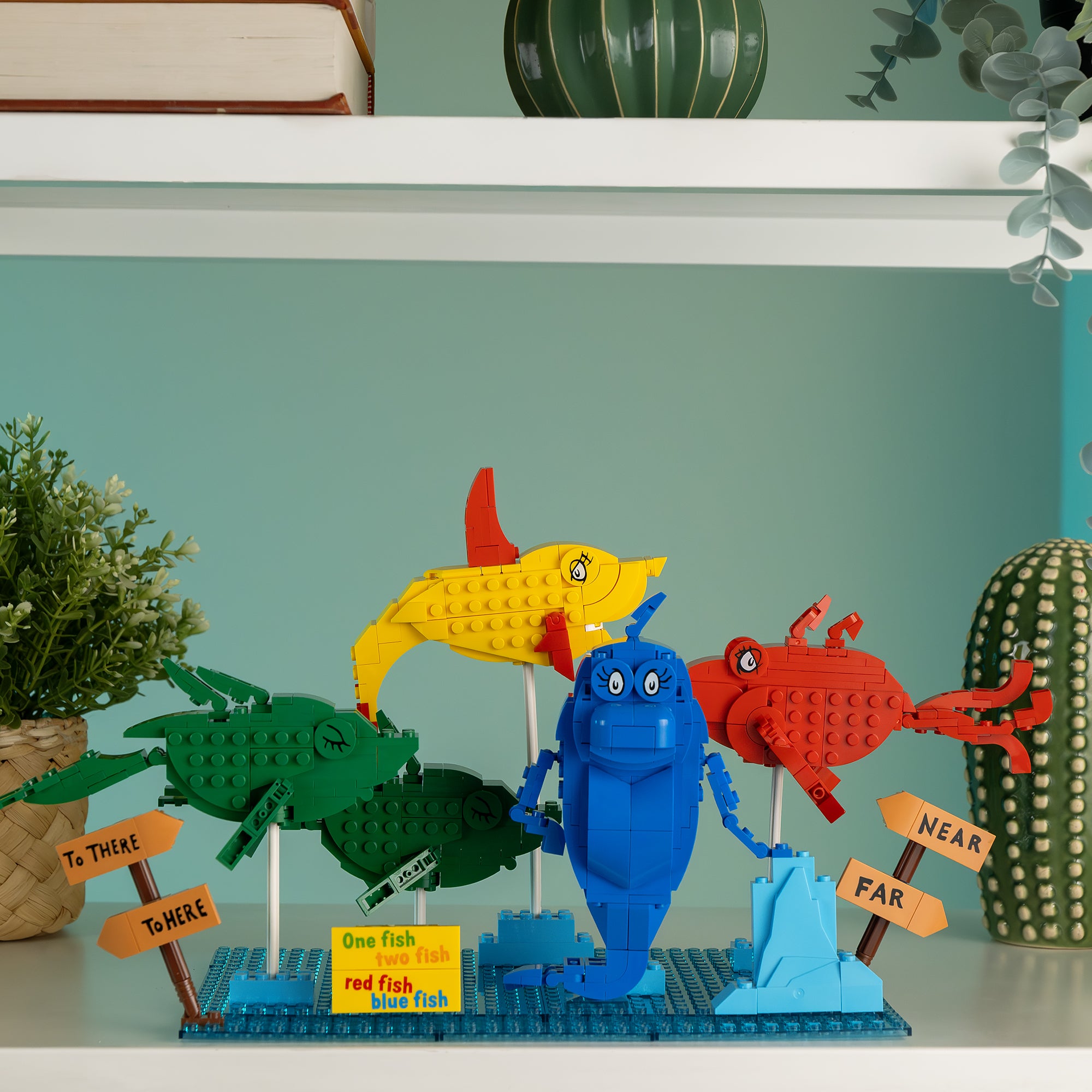 ⭐新品未使用品⭐BLUE FISH 100 fishマーク付 Brickcraft x Dr. Seuss One Fish Two Fish Brick Building Set
