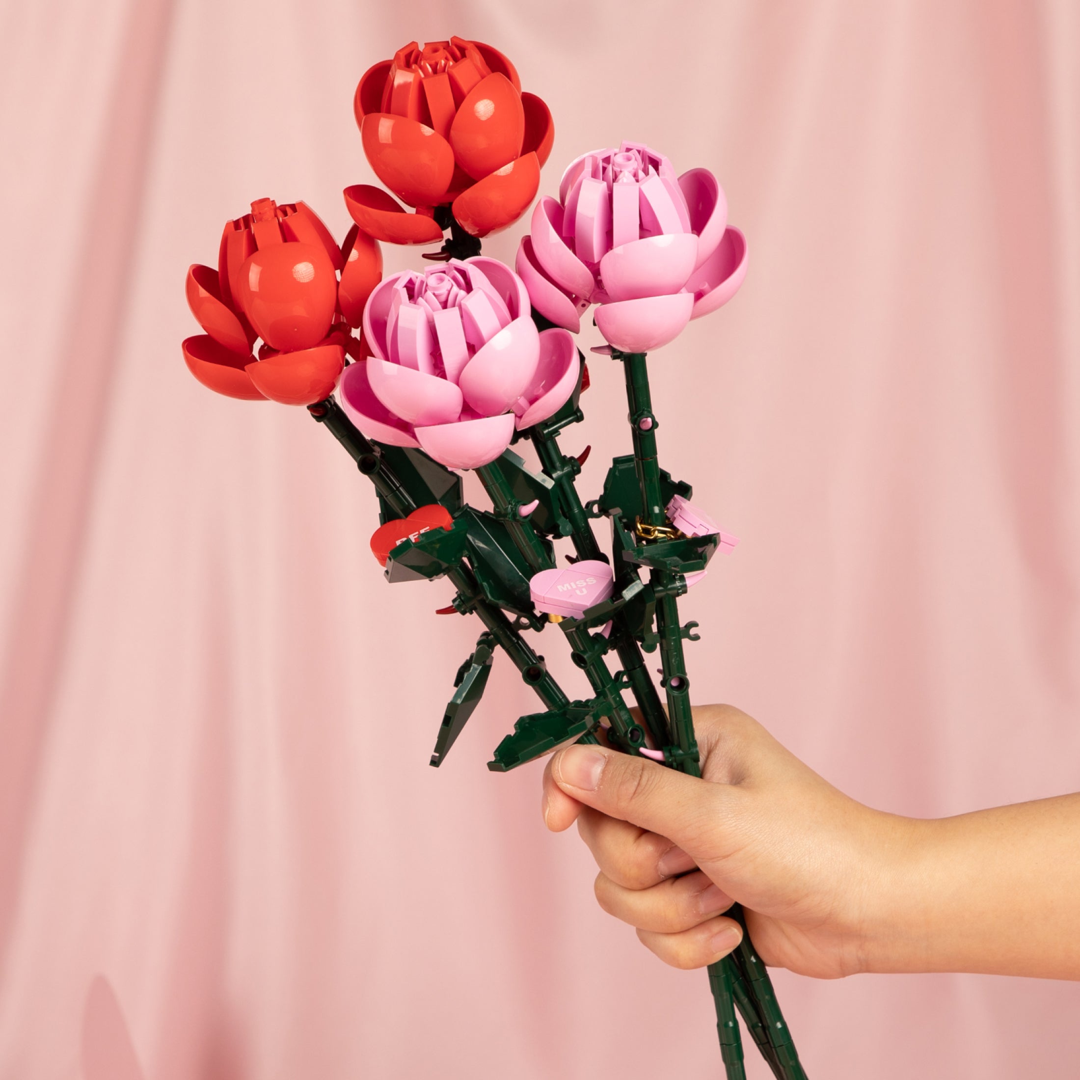 Bricktanicals Red Long Stem Rose Brick Building Set – 102 Piece