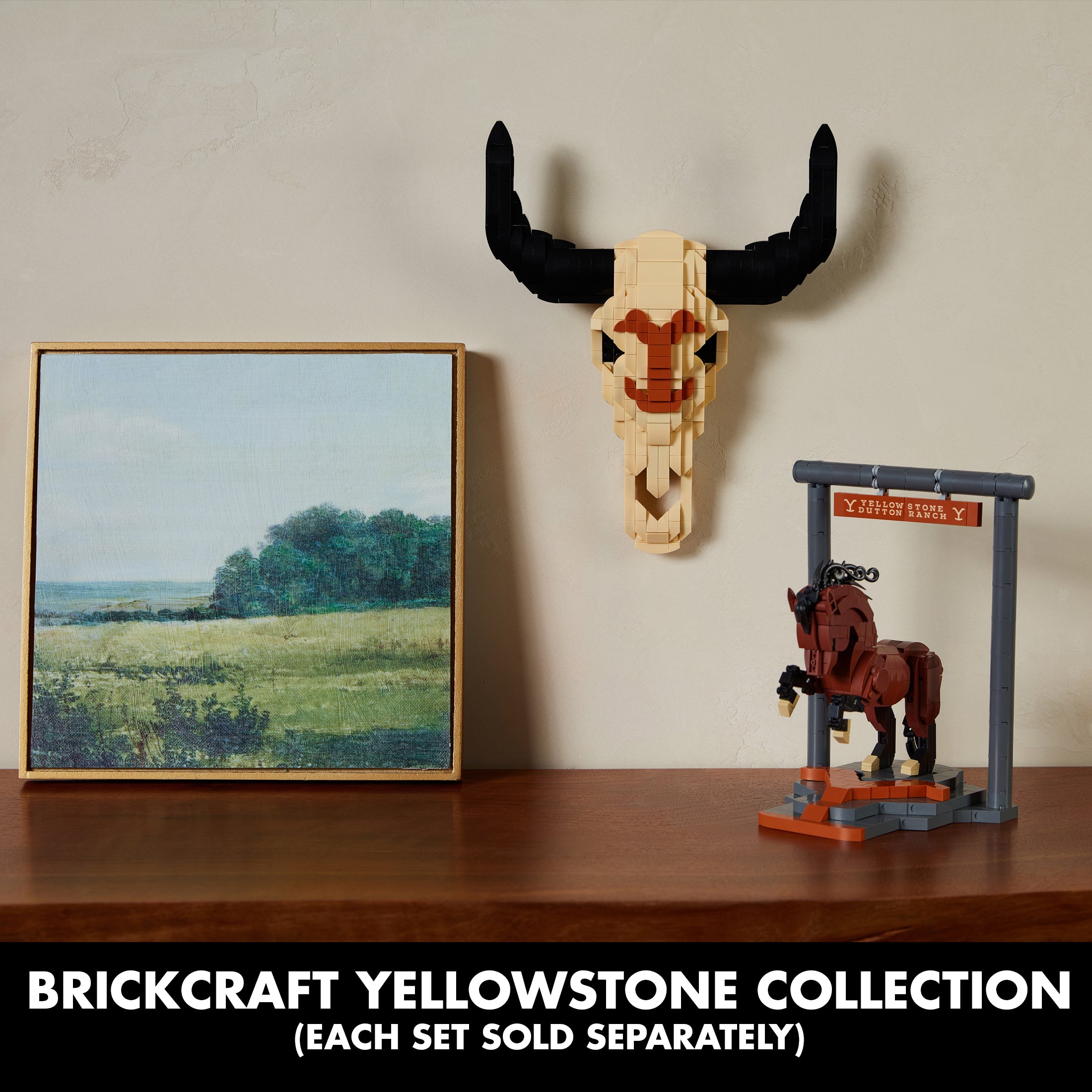 Brickcraft x Yellowstone Steer Skull Building Set – 574 Piece Kit​