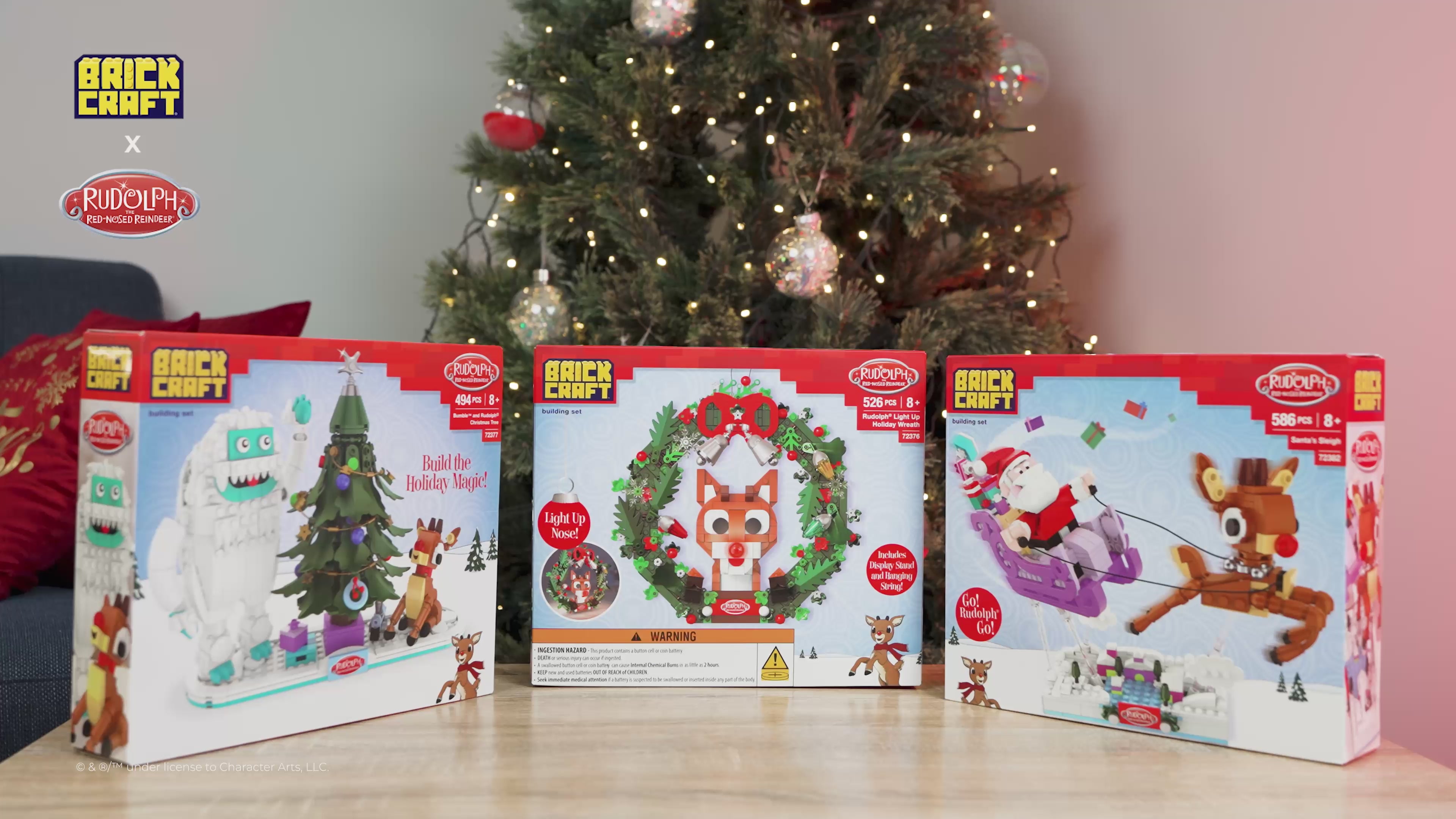 Brickcraft x Rudolph Santa's Sleigh Brick Building Set – 586 Pieces